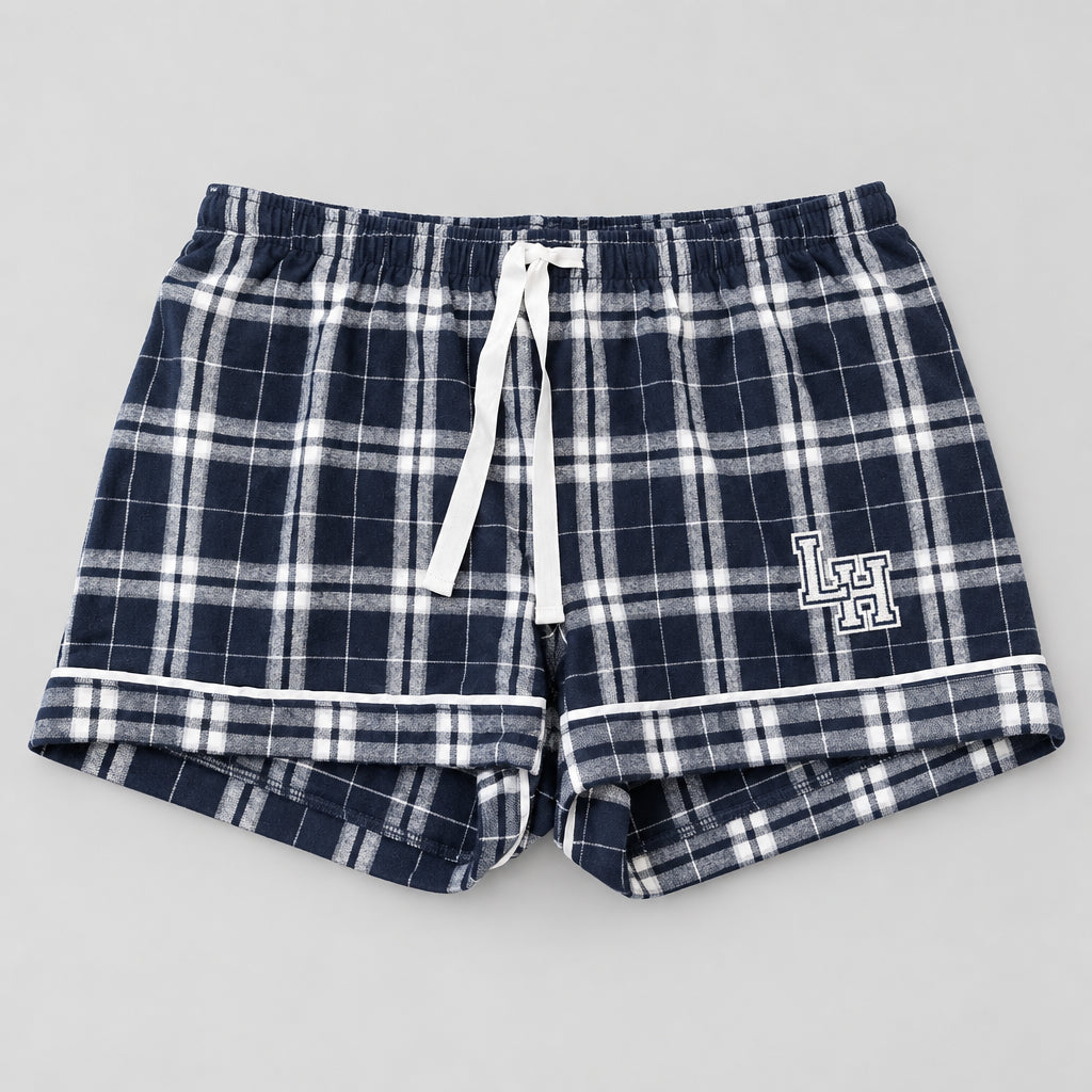 LH Navy Plaid Flannel Sleep Shorts