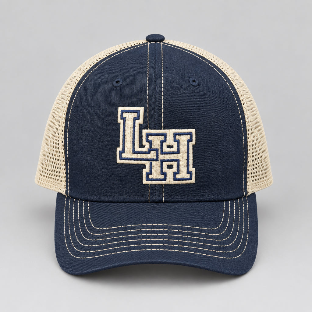 Navy LH Embroidered Trucker Hat