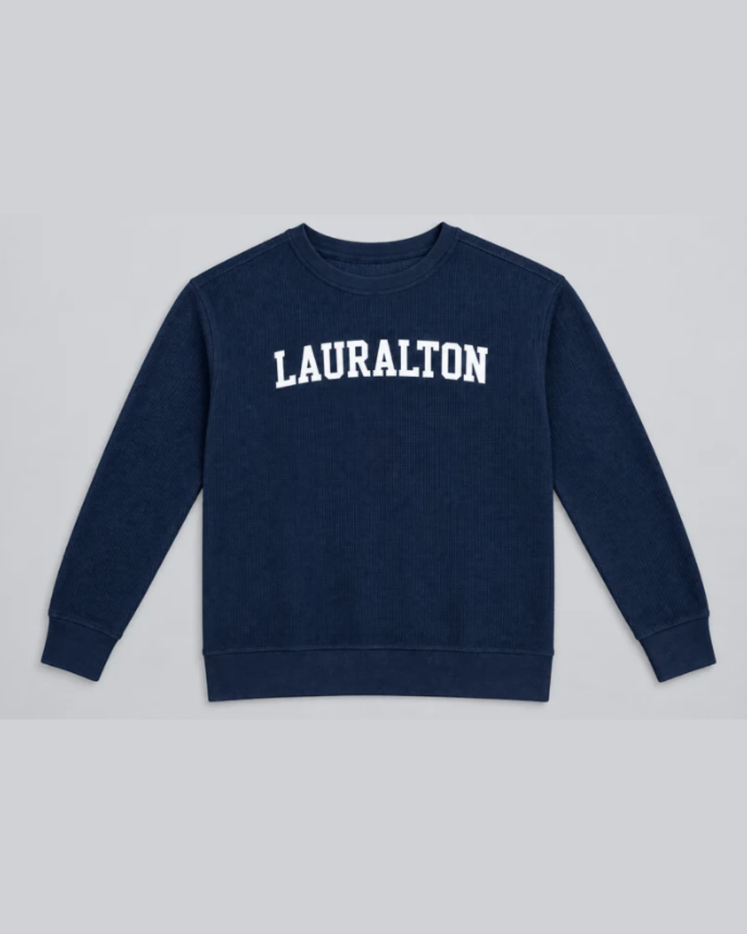 Lauralton Navy L/S Waffle Crew